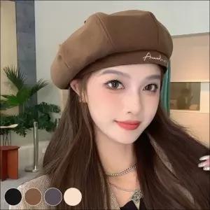 레터링 겨울모자 베레모 여자 프렌치  화가모자