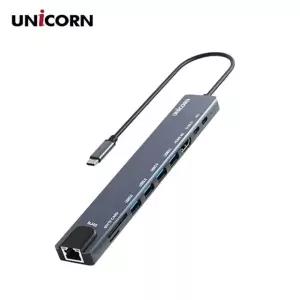 유니콘 C타입 HDMI RJ45 랜 멀티허브 미러링 컨버터