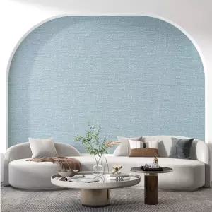 단열벽지 1mX10m 타탄 오가닉 블루 단열재 셀프도배