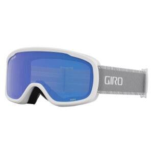 지로 여성 및 청소년 목시 스키 스노보드 고글 - 회색 코발트/노란색 렌즈가 있는 흰색/회색 슈트 스트랩