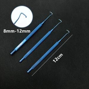 근육 후크 안과 용기 Helveston 3 크기 8/10/12mm 수의학 수술 도구