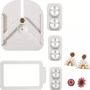 폴리머 클레이 귀걸이용 스터드 포스트 매립 도구 커터 귀걸이 도구(색상 흰색)