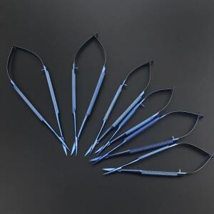 안과 용 마이크로 각막 가위 정형 외과 수의학 수술기구 티타늄 12.5cm-18cm