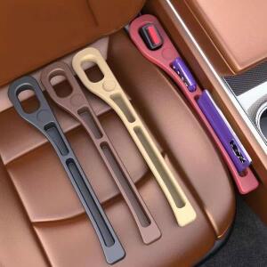 2개입 자동차 시트 틈새 채우기 정리함 PU 방수 플러그 스트립 2개의 홈이 있는 수납 내부 액세서리