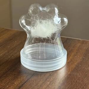 투명한 애완동물 털 보관병 고양이 용기 귀여운 발 모양 사탕 다용도 선물