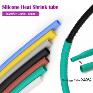 1/5M 1.7:1 실리콘 열수축 튜브 직경 0.8mm ~ 30mm 절연 내열성 DIY 와이어 보호기 수리 랩 케이블 슬리브