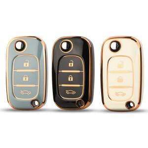 Jingyuqin 3B TPU 자동차 키 쉘 케이스 Fob Renault Clio Kangoo Modus Megane For Benz Smart Fortwo 453