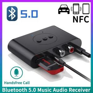 Bluetooth 5.0 수신기 U 디스크 RCA 3.5mm 잭 AUX 3D 무선 어댑터 (스피커 앰프 용 마이크 포함) 자동차 음