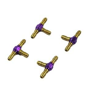 지파이지 4개 RC 가솔린 비행기 금속 연료 탱크 티 파이프 구멍 3.5x2mm 3방향 조인트 튜브 T자형 커넥터 부품 RC 비행기 모델 부품용