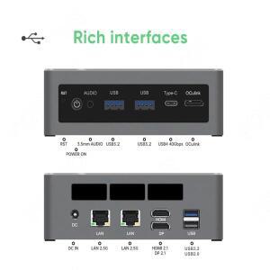 AMD 라이젠 AI 9 HX 370 365 PRO 360 TOPC 미니 PC 게이머 USB4 2x2.5G LAN Oculink 2xPCIe4 데스크탑 게이