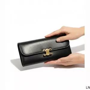 CELINE 트리옹프 지갑 라지 샤이니 카프스킨