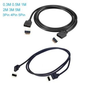 0.3M 1M 3M 5M 3Pin LED RGB 남성-남성/여성-여성 연장 커넥터 케이블 (바늘 포함)