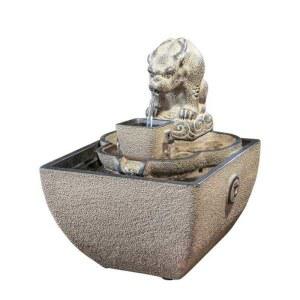 샤크팡 흐르는 데스크탑 돌 미니 연못 사자상 물 타입 장식 분수