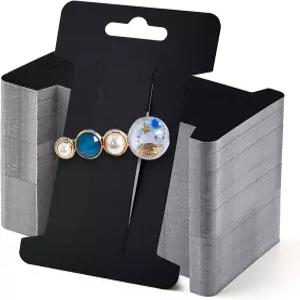 모토토 200 PCS 헤어 클립 활 디스플레이 카드 바렛 보석 홀더 액세서리 및 정리용 직사각형 종이 판지 4 x