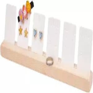 PH PandaHall 1 세트 나무 귀걸이 디스플레이 홀더 스탠드 카드 정리함 보석 사진 명함 판매용 6개 포함