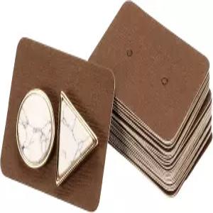 uxcell 100개 귀걸이 디스플레이 카드 1.37 x1 링 골판지 2홀 주얼리 종이 포장 소상공인 제작 열쇠고리