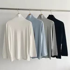 [다잇템] 여성 FW 롱슬리브 티셔츠 폴라넥 빅사이즈 보온 무지