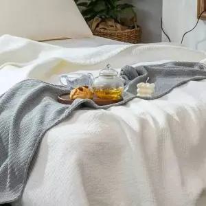 이불선물 손님용이불 덮는이불 비아스워싱 스프레드 퀸 화이트