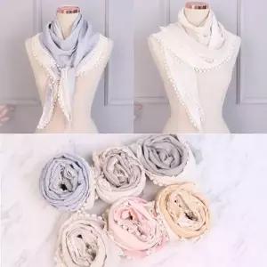 (앙상블) 국산 면 투톤레이스 스카프-dys/봄스카프 W93788E