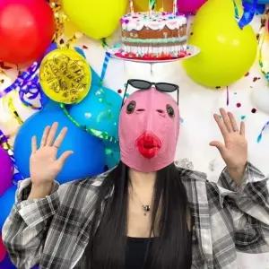 핑크 물고기 얼굴 가면용 아이템 어린이 생일 파티 소품 스타일링 마스크