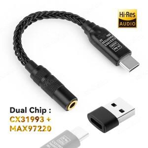 CX31993 MAX97220 듀얼 칩  C ~ 3.5mm 헤드폰 증폭기 DAC HiFi 오디오 디코더 IEM  Android 용 스마트 호환