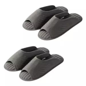 JAJU 자주 거실화 워셔블 층간소음 퀄팅 L 차콜 2P BNS