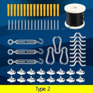 다기능 PVC 코팅 스테인레스 스틸 304 와이어 로프 케이블 키트 야외 정원 인클로저 코드 걸이식 빨랫줄 풀