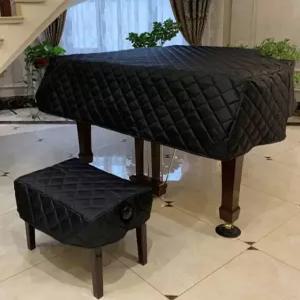 그랜드피아노 커버 방진 퀼팅 블랙 대형 피아노 방습 벨벳 덮개 기본 방수