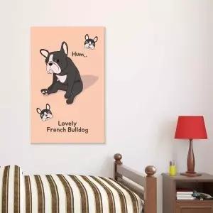 ( AEB741X0 출고옵션 - 35X35cm ) 강아지 캔버스액자 헝그리 프