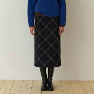 [온앤온](대구신세계) 울 체크 롱스커트 NEW5WSA27
