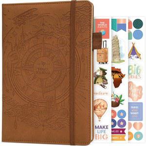 전설 빈티지 여행 저널 u2013 버킷리스트 남성, 여성, 가족을 위한 일기 및 사진 앨범 휴가 필수품 (브라운)