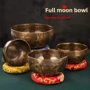 싱잉볼 네팔 노래 그릇 티베트 달 명상용 망치 구리 소리 치료 악기