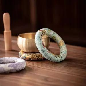 싱잉볼 네팔식 매트 보울 랩 도넛 요가 명상 코스터 불교 소리 구리 아웃