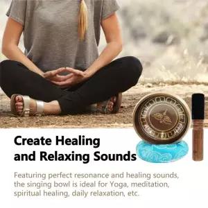 싱잉볼 Miwayer 네팔 노래 그릇 세트 블랙 디바인 아이 명상 요가 에 도움이