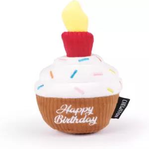 츄폰 강아지 생일 케이크 장난감 축하 선물용 인터랙티브 삐걱거림 크링클 지루함을 위한 컵케이크