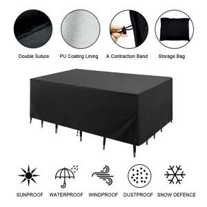 210D 방수 야외 파티오 가구 세트 커버 정원 비 눈 의자 소파 테이블 먼지