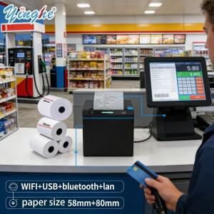 260mm/s 고속 속도 80mm 열전사 영수증 WIFI POS 프린터 - 소매점용 USB/이더넷/블루투스 무선 연결