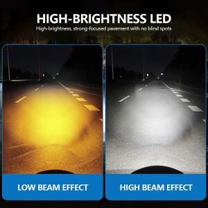 레드 엔젤 아이 DRL 주행등 H4 BA20D LED 바이크 오토바이 헤드라이트 전구 화이트 옐로우 하이 빔 렌즈 밝