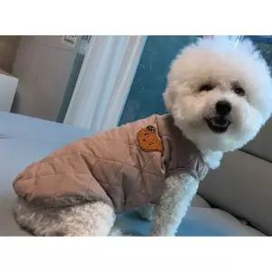 집사사랑 강이지옷 곰돌이 체크 누빔조끼