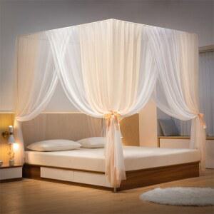 접이식 싱글침대 캐노피 침대커튼 침실데코 커튼 레이스 침실장식 세트 침실 공주 데코 천막