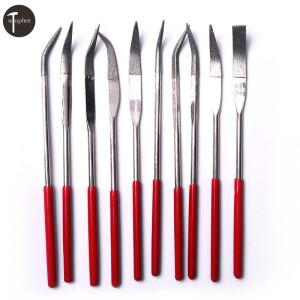 경질 금속 로터리 파일  다이아몬드 바늘 세트  석회 유리 옥 세라믹 조각 공예 수공구  160mm  10 개