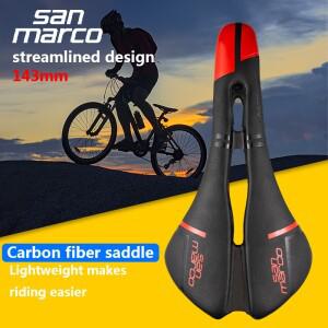 SAN MARCO 만트라 도로 자전거 용 탄소 섬유 안장 143mm 초경량  남성 여성 경주 액세서리