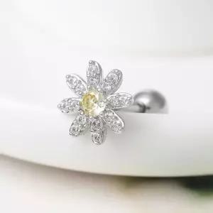 [라일리쥬얼리] Rly 써지컬 스틸 큐빅 데이지 꽃 패션 피어싱