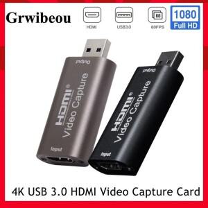 HD 4K 비디오 캡처 카드 USB3.0 2.0 PS4 게임용 HDMI 호환 그래버 레코드 박스 DVD 캠코더 녹화 라이브 스