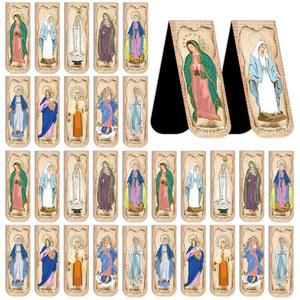 30PCS 마그네틱 성모 마리아 북마크, 과달루페 마리아, 파티마 종교 성경 페이지 마커 여성 남성을 위한 선물, 교회 액세서리