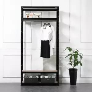 [룽스]조립형 앵글 행거 블랙 1100_400_2400 3단