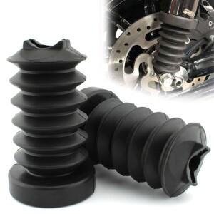 할리 여행용 스트리트 일렉트라 글라이드로드 킹 97-13 바이크 오토바이 부품 용 검정색 고무 후방 포크 커