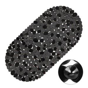 욕실용 반노코르 욕조 매트 27x14인치, 욕조용 목욕 피로한 발에 좋은 느낌, 167개의 큰 흡입 컵이 있는 친절한 세탁기 세탁 가능 샤워 매트, 블랙