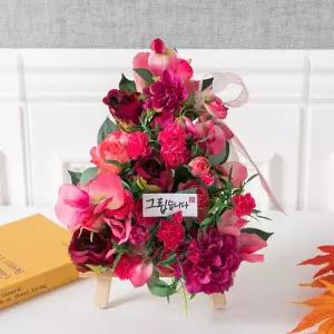 장미 성묘 화환 조화 꽃 엔젤로즈버드 set 35cm 납골당 산소 추모 테이블 장식