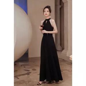 블랙홀터넥드레스 결혼식2부 블랙드레스대여 돌잔치 검은색